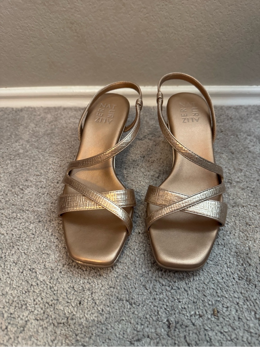 Naturalizer Metallic Kieran Rose Gold Strappy Slingback Heels